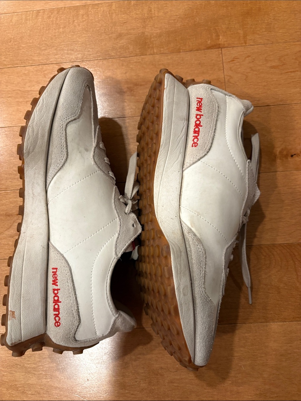 Women’s White and Red New Balance 327 Casual Sneakers - Picture 6 of 7